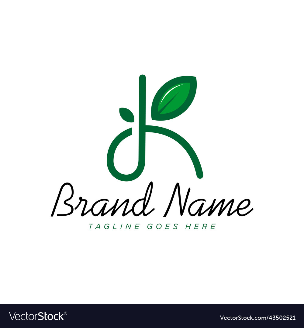 Health business logo with letter k vector image Health business logo with letter k