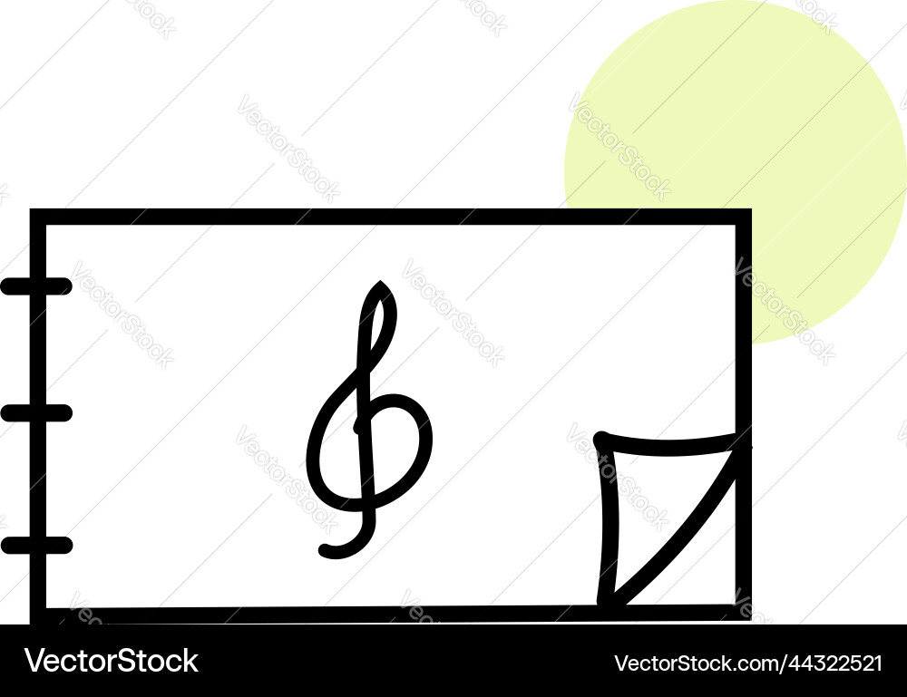 Musical notebook on a white background Royalty Free Vector