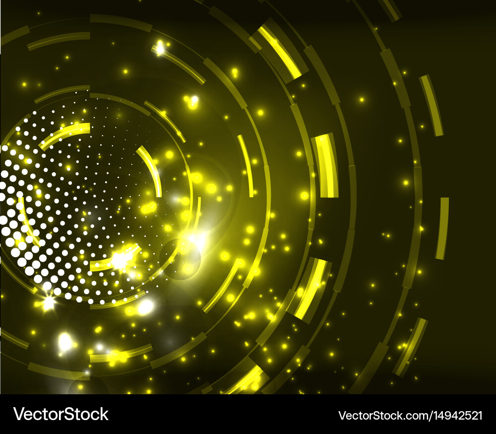 Neon circles abstract background Royalty Free Vector Image