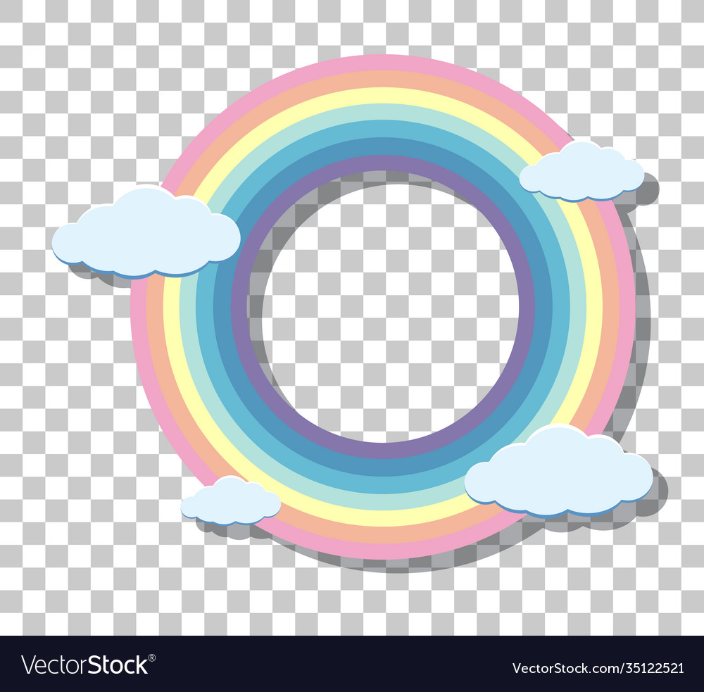 Pastel rainbow ring frame isolated on transparent