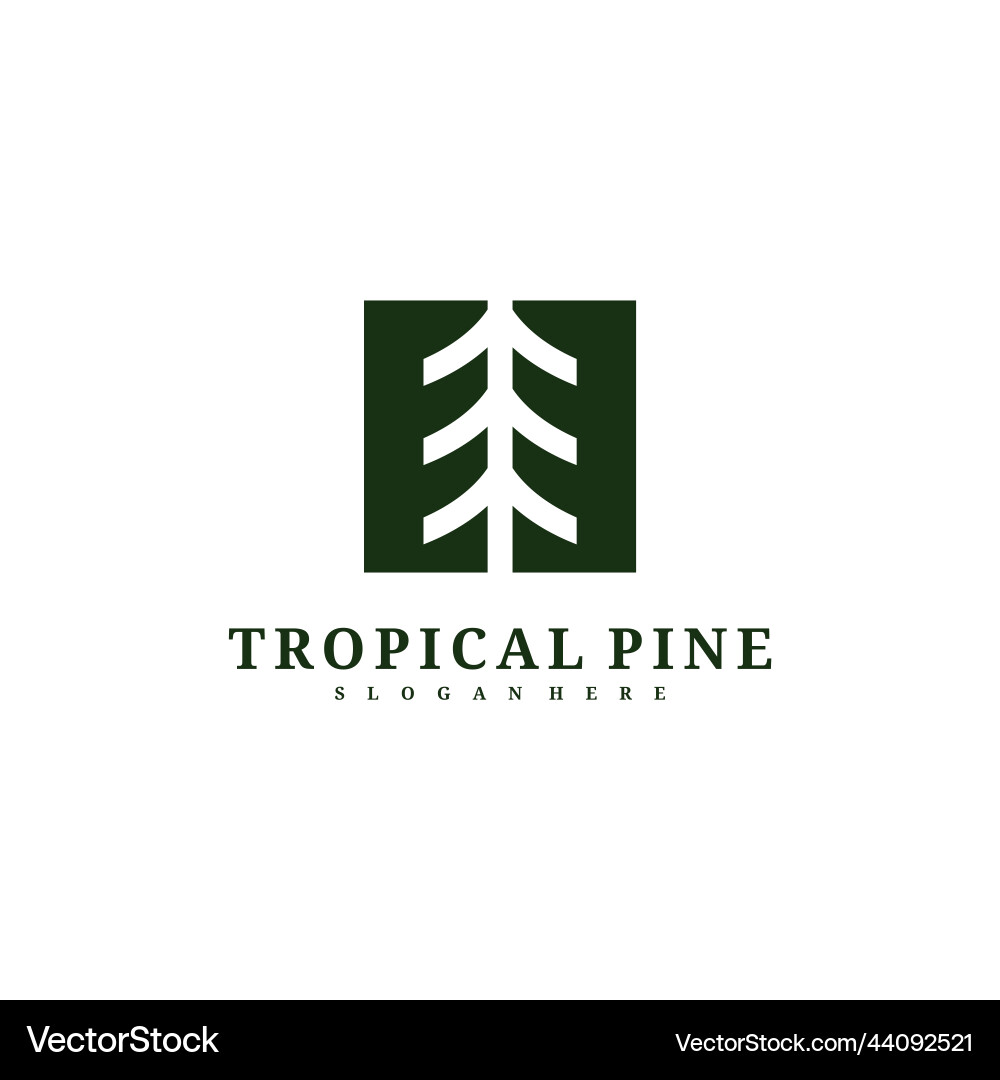 Pine tree logo design template tropical forest Vector Image