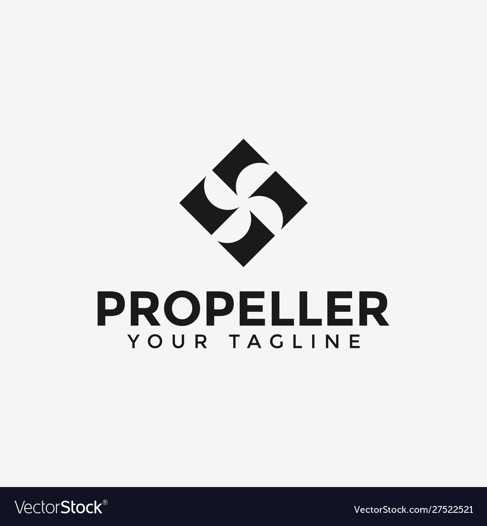 Simple propeller logo design template Royalty Free Vector
