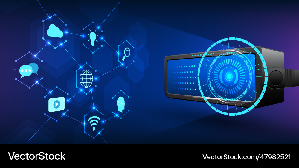 Vr technology glasses with screen Royalty Free Vector Image