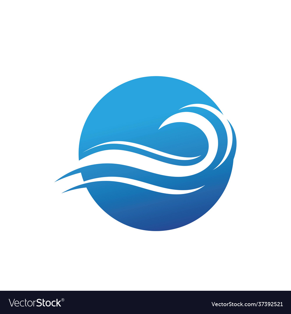 Water wave icon template logo Royalty Free Vector Image