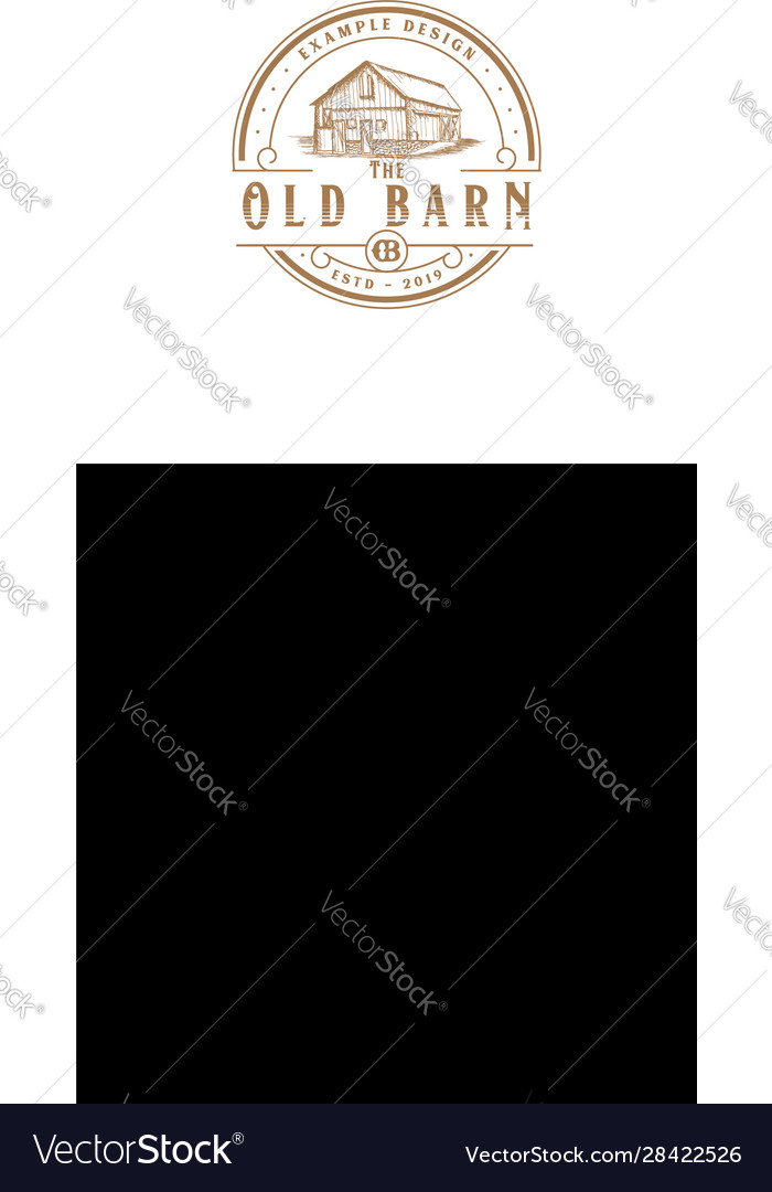 Barn logo with a circle vintage style illu vector image Barn logo with a circle vintage style illu