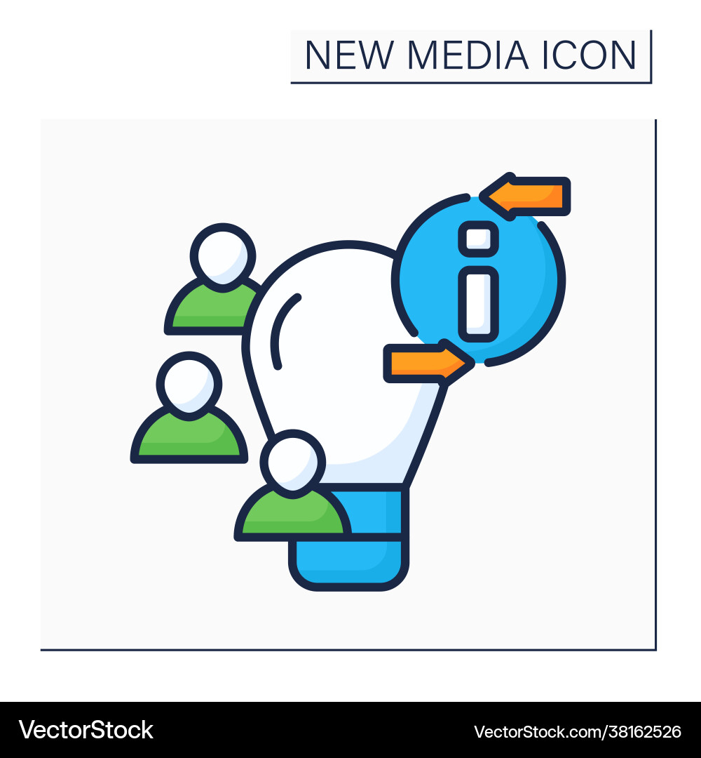 Crowdsourcing color icon Royalty Free Vector Image
