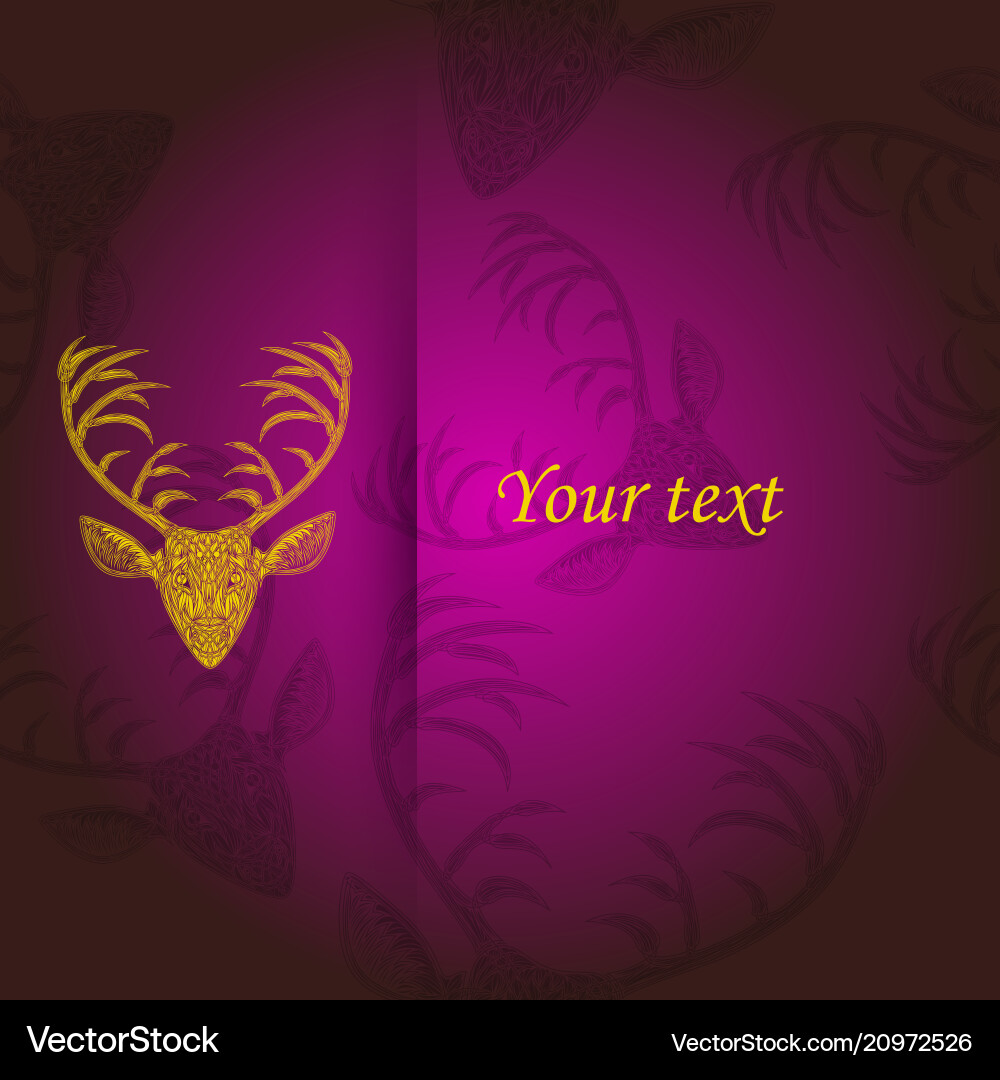 Deer heads pattern Royalty Free Vector Image - VectorStock