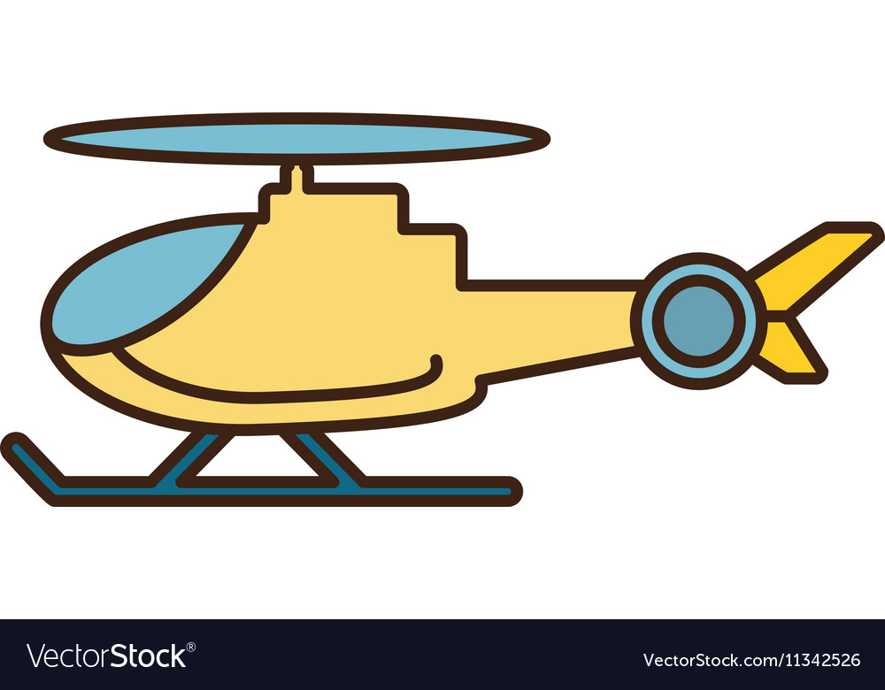 Helicopter vehicle flying isolated icon Royalty Free Vector