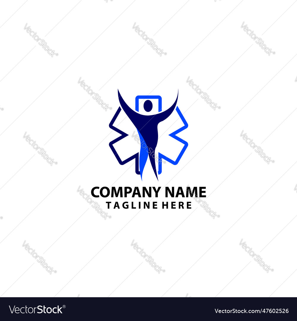 Human healthcare logo design Royalty Free Vector Image