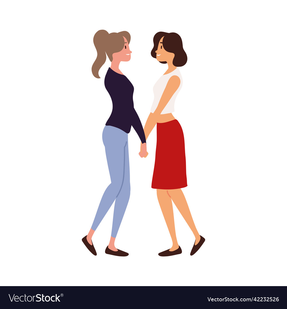 Lesbian couple isolated Royalty Free Vector Image