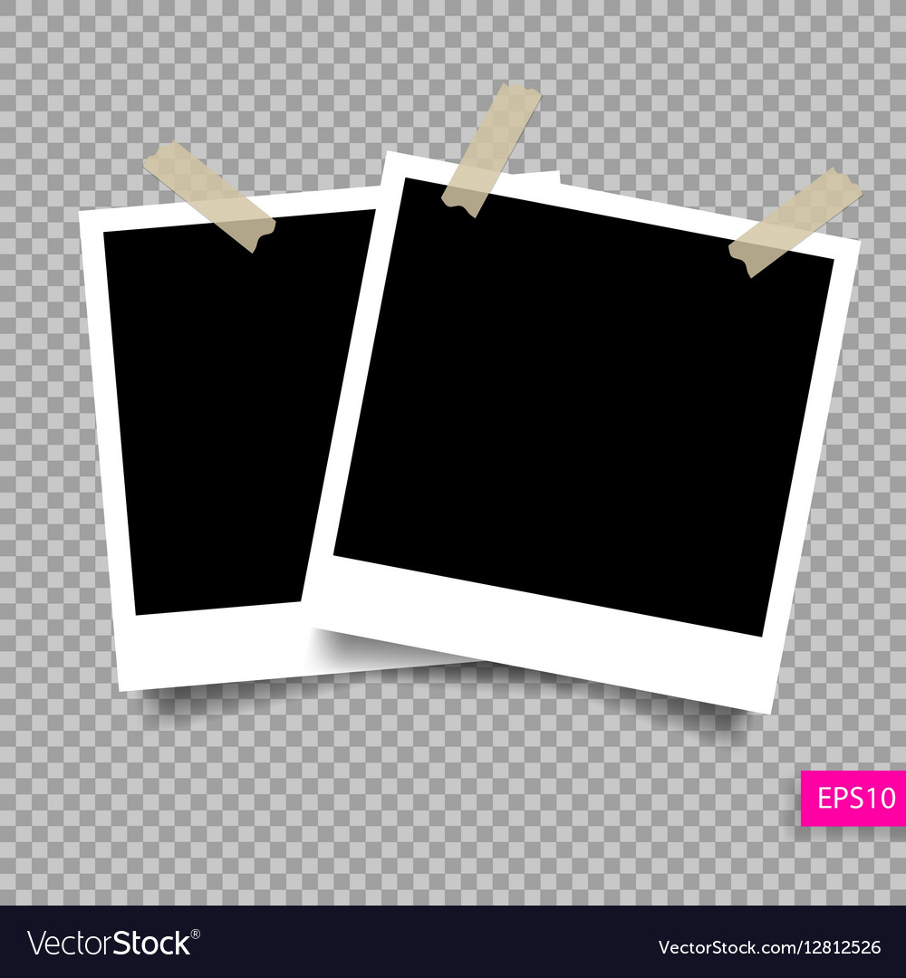 Two Retro Polaroid Photo Frame Template Royalty Free Vector