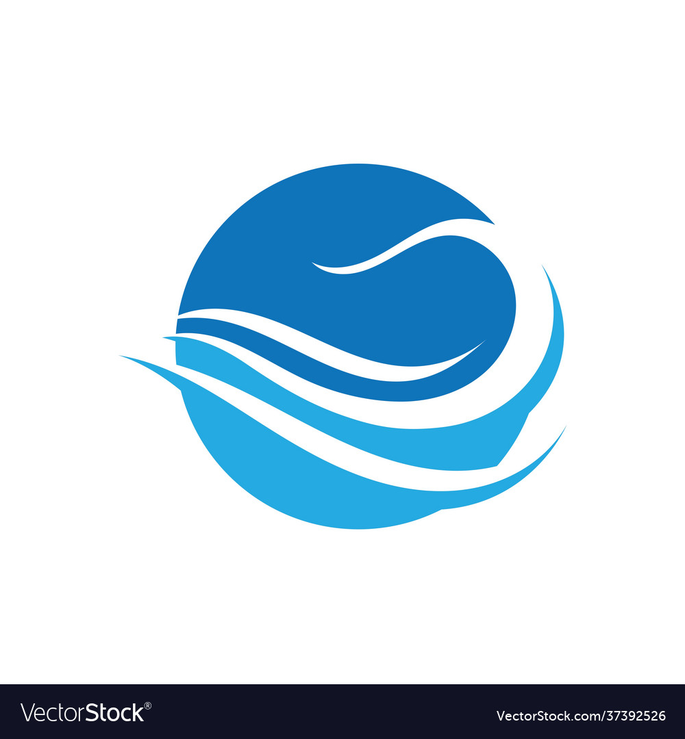 Water wave icon template logo Royalty Free Vector Image