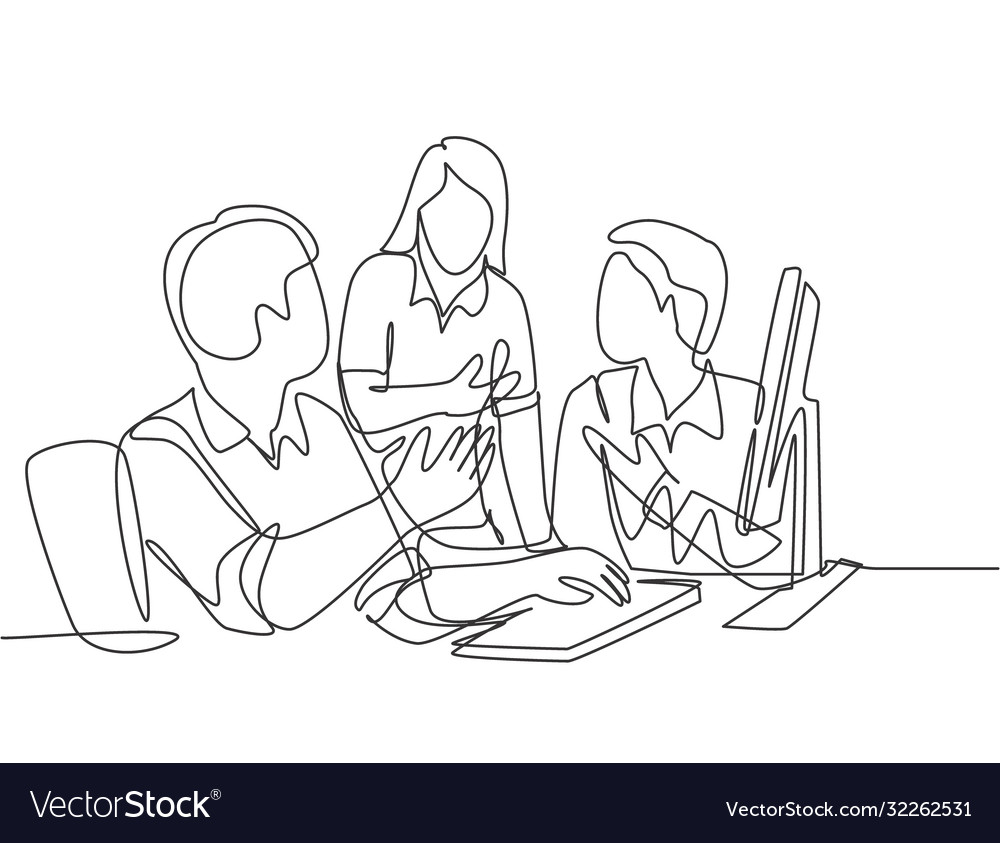 Business innovation discussion concept one Vector Image