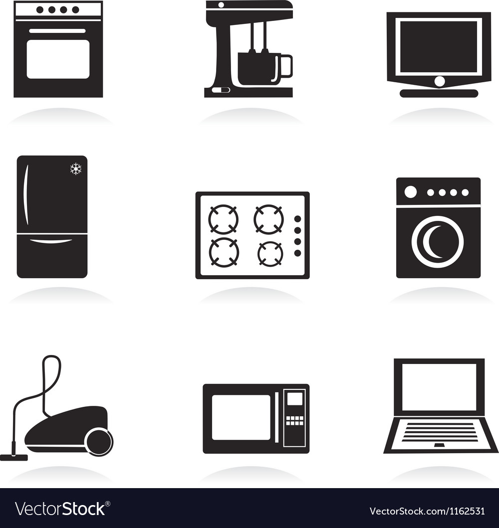 Home electrical appliances set Royalty Free Vector Image