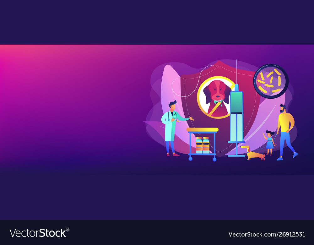 Rabies And Your Pet Concept Banner Header Vector Image