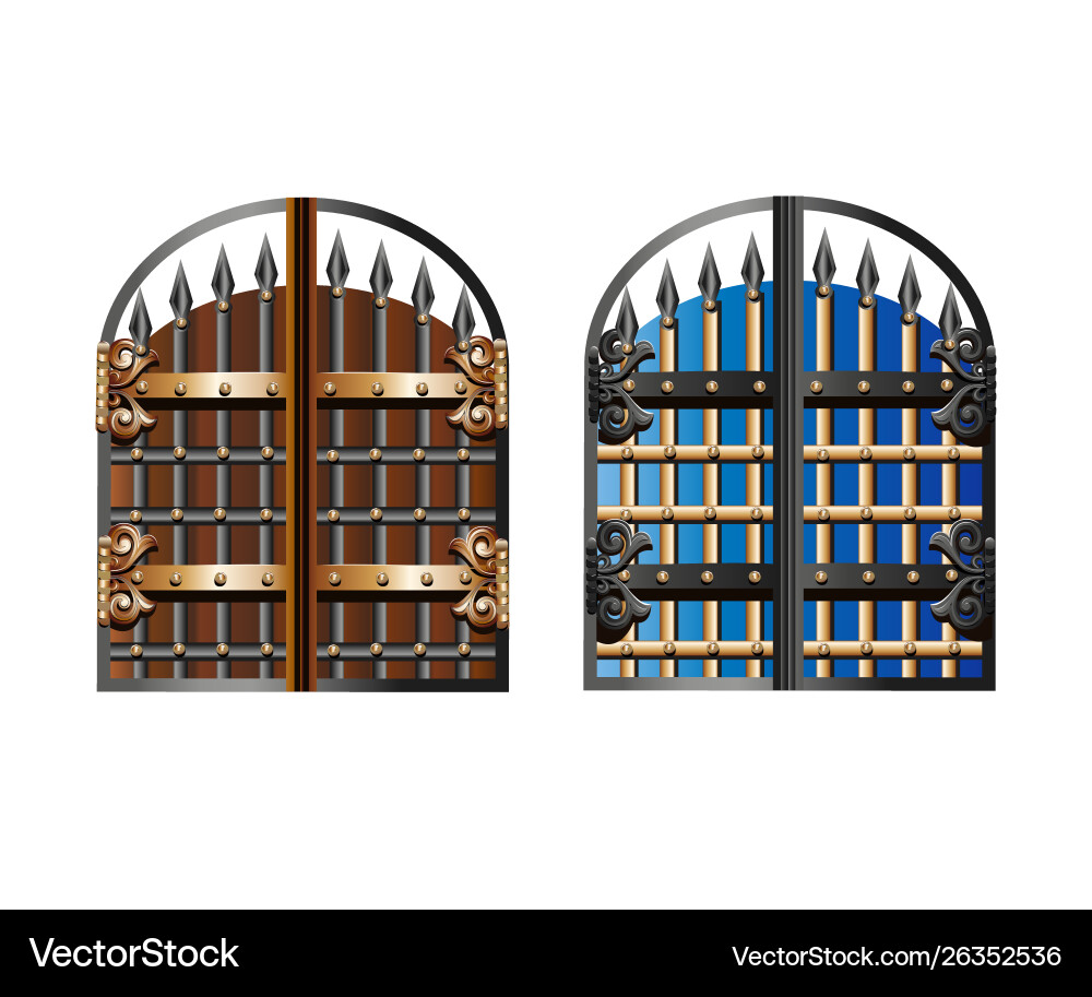 Ancient gate set Royalty Free Vector Image - VectorStock