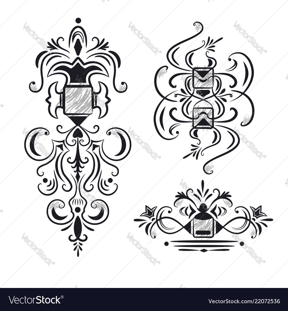 Collection of ornate design elements Royalty Free Vector