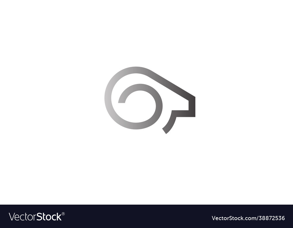 Creative Abstract Ram Horn Head Logo Symbol Vector Image