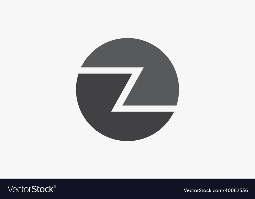 Letter Z Circle Logo Design Isolated On White Vector Image