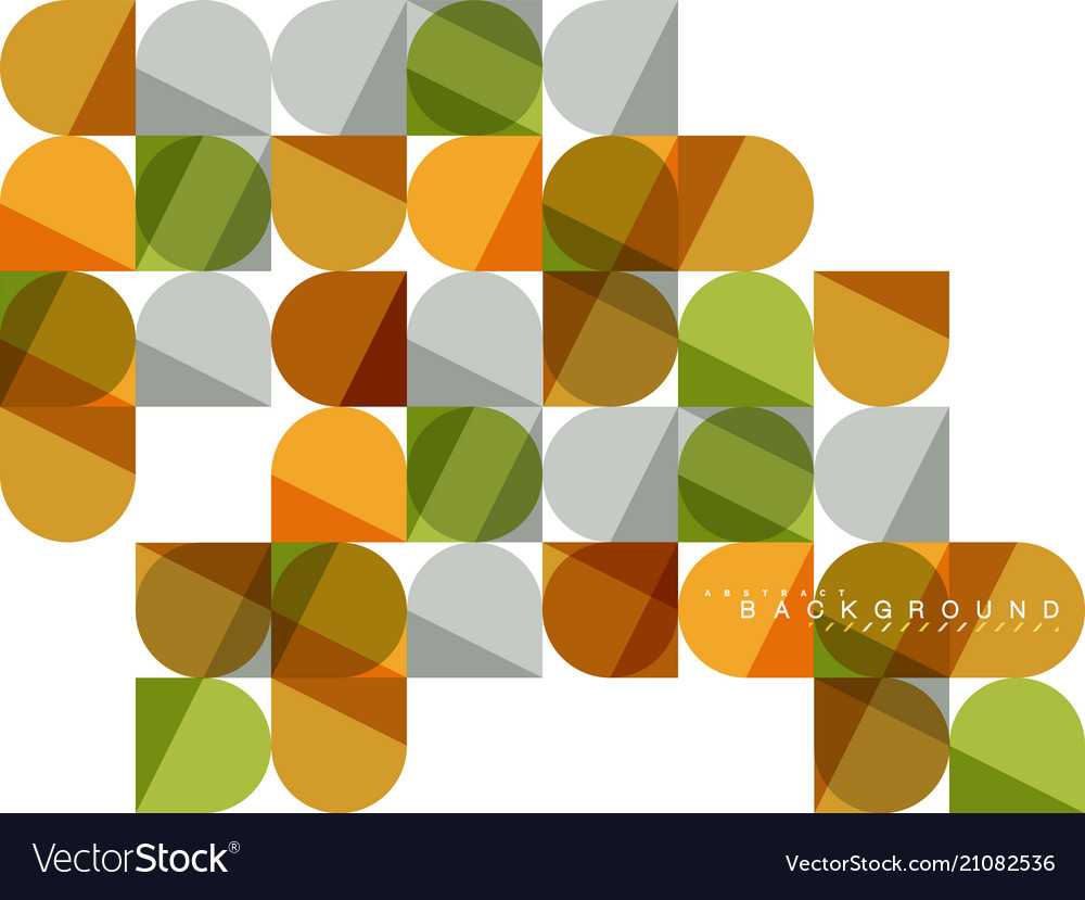 Round square geometric shapes on white tile Vector Image