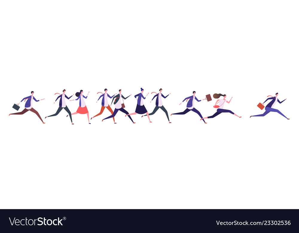 Running business people businessman businesswoman Vector Image