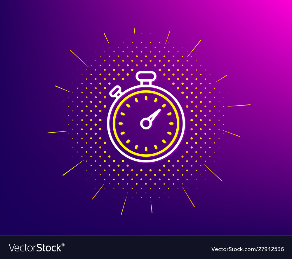 Timer line icon stopwatch sign Royalty Free Vector Image