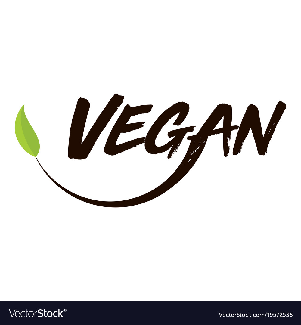 Vegan logo white background Royalty Free Vector Image