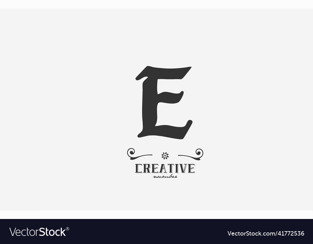 Vintage e alphabet letter logo icon design Vector Image