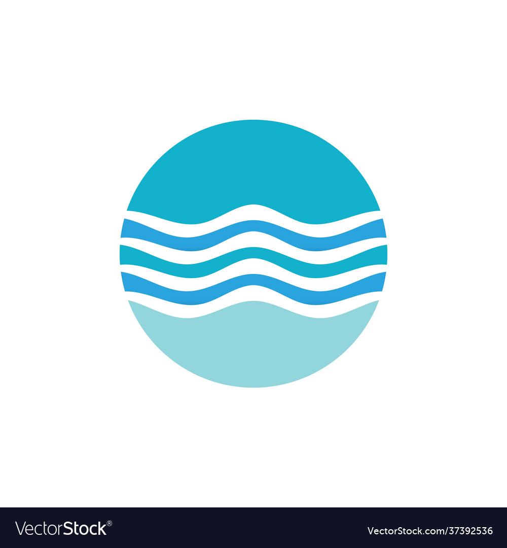 Water wave icon template logo Royalty Free Vector Image