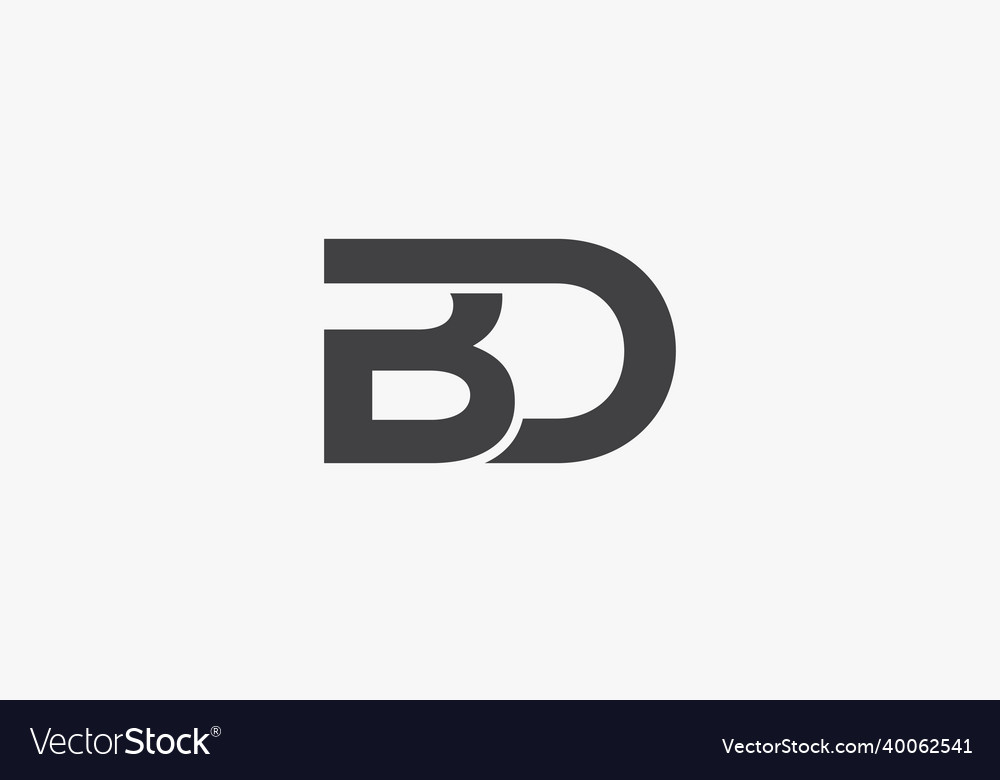 Bd letter logo connected concept isolated Vector Image