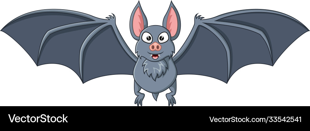 Cartoon bat flying isolated on white background Vector Image