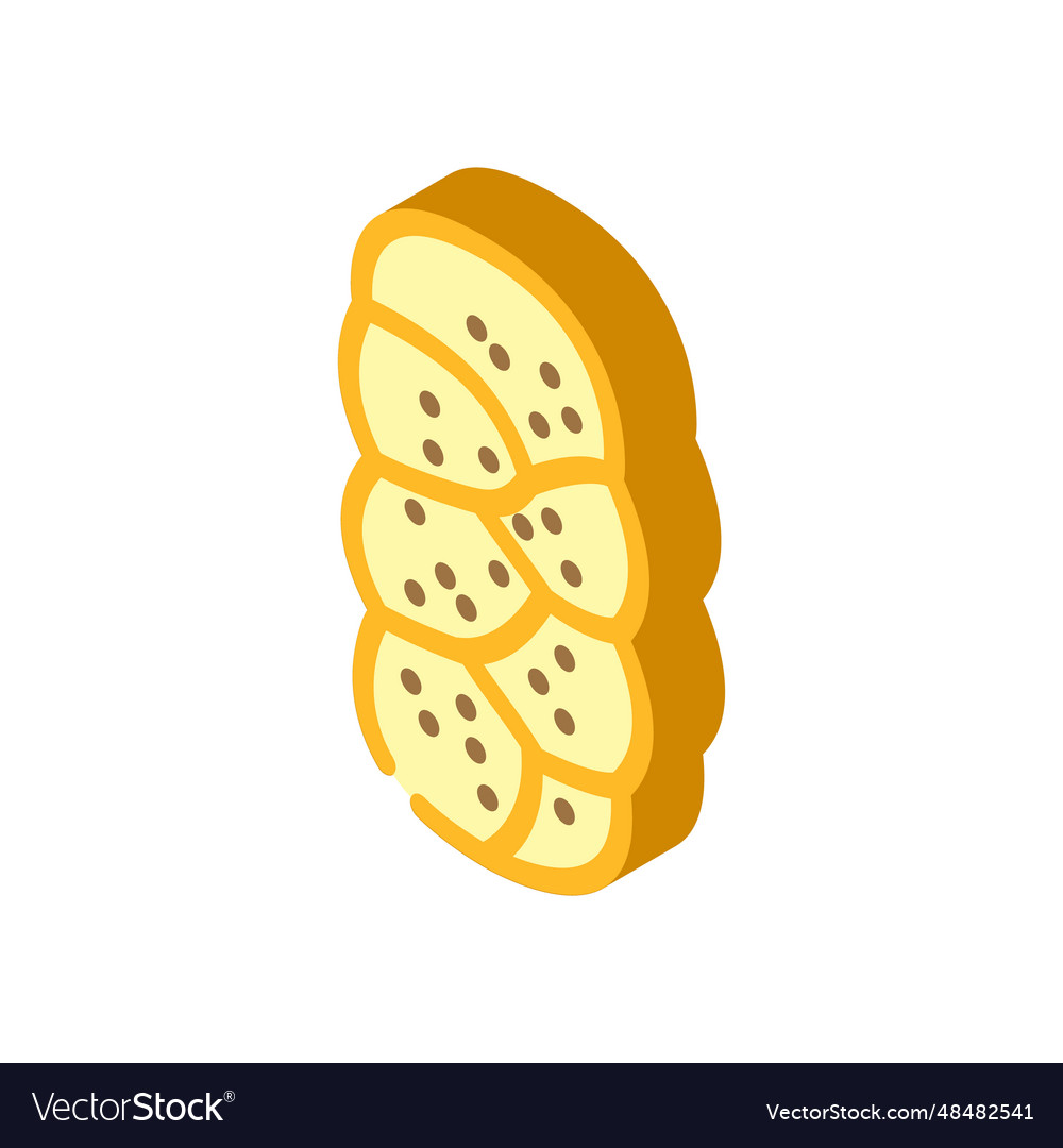 Challah bread jewish isometric icon