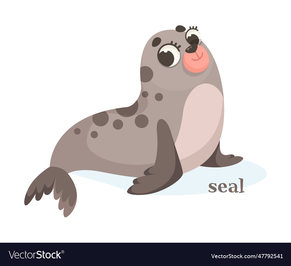 Fur seal with fins as animal of north Royalty Free Vector