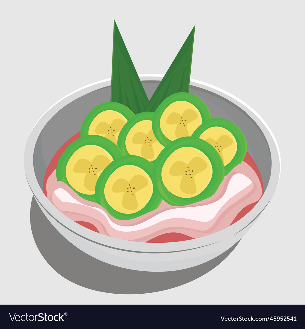 Ice pisang ijo traditional drink for iftar flat Vector Image