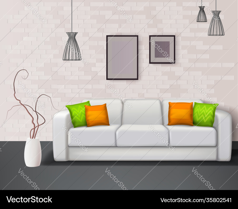 Interior realistic composition Royalty Free Vector Image