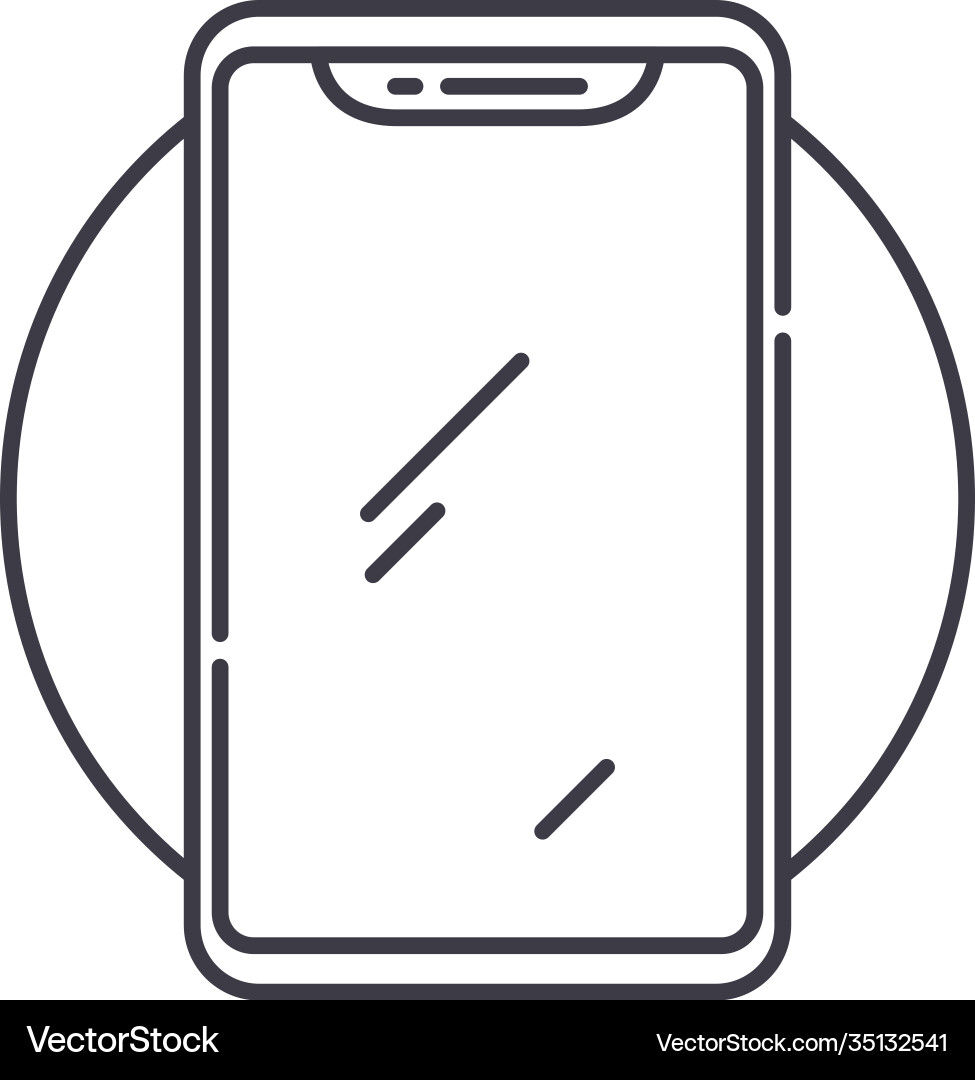 Mobile icon linear isolated thin Royalty Free Vector Image