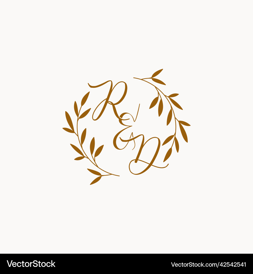 Rd initial wedding monogram logo Royalty Free Vector Image