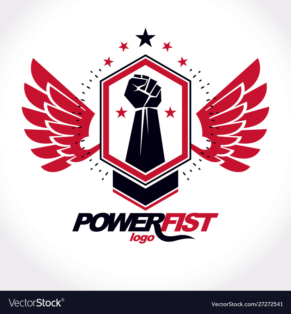 Strong fist an active sportsman symbol created