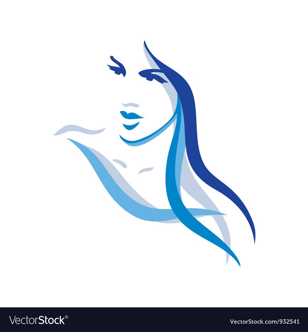 Download Woman with long hair Royalty Free Vector Image