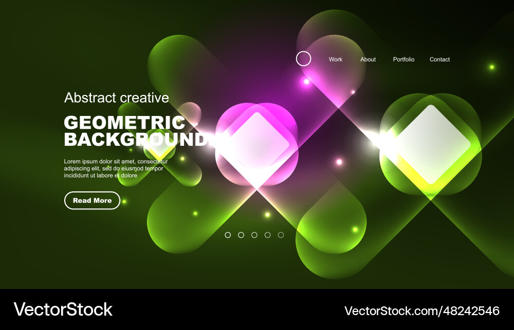 Abstract background landing page geometric shape Vector Image