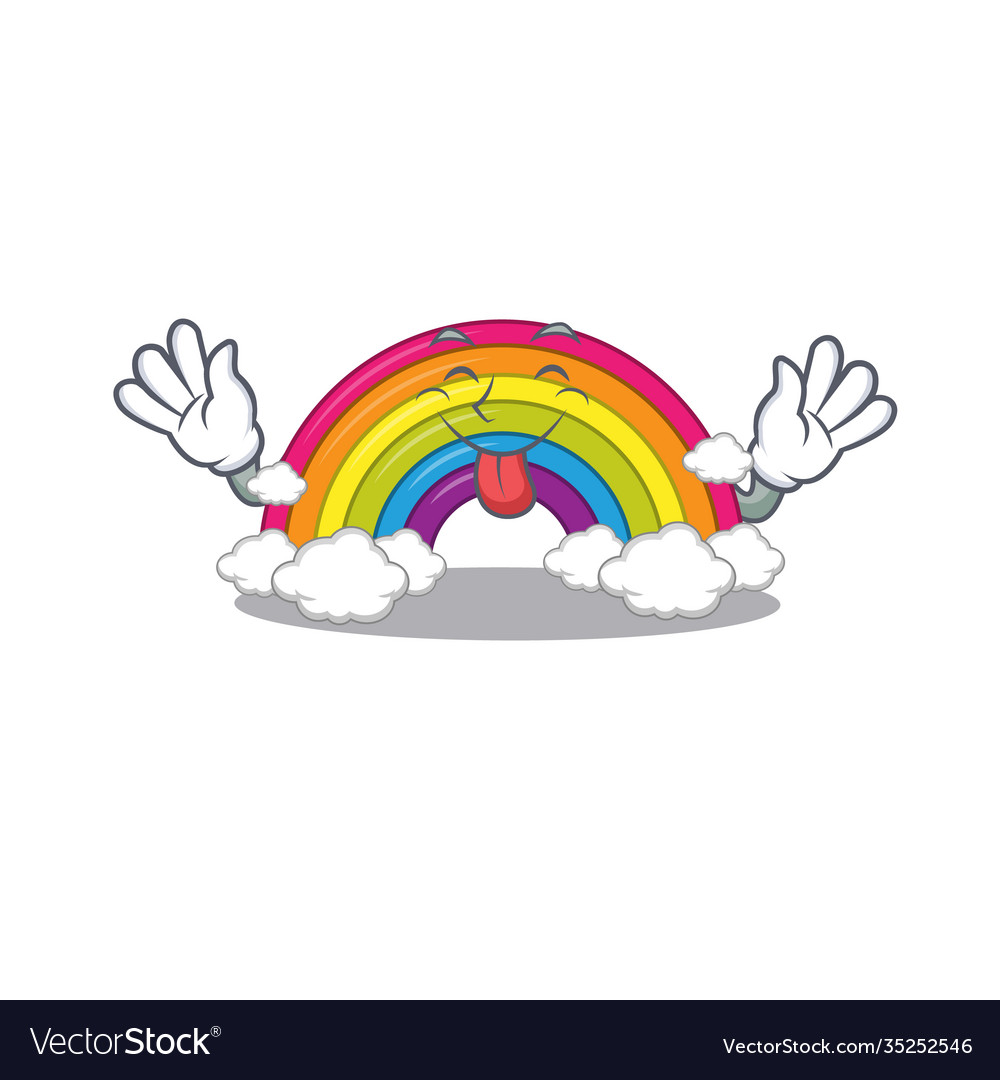 An amusing face rainbow cartoon design Royalty Free Vector