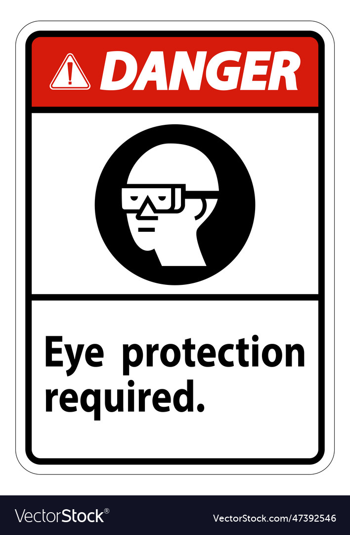 Danger sign eye protection required symbol Vector Image