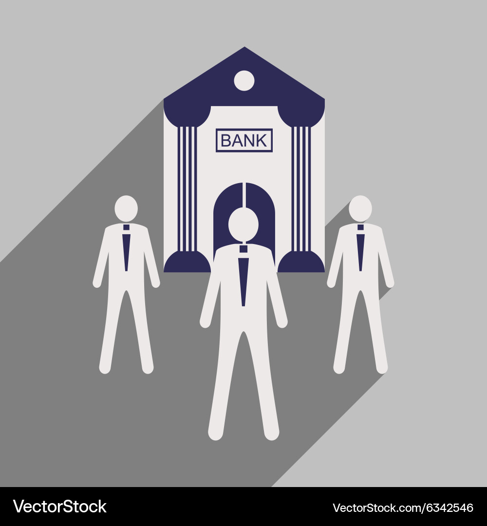 Flat design modern icon bank Royalty Free Vector Image