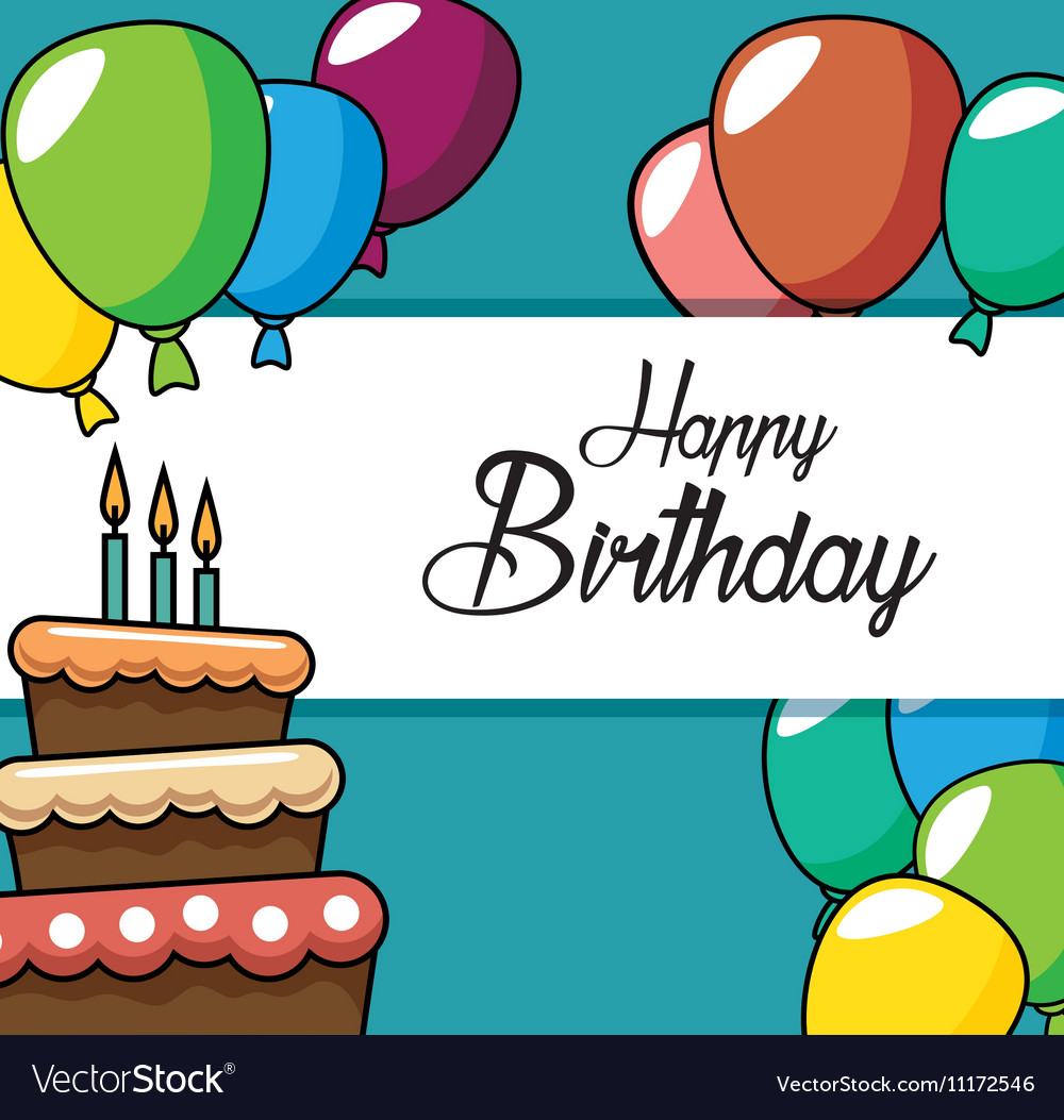 Happy birthday celebration card Royalty Free Vector Image