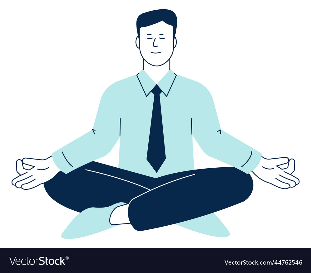 Mind relaxation technique calming person in lotus Vector Image