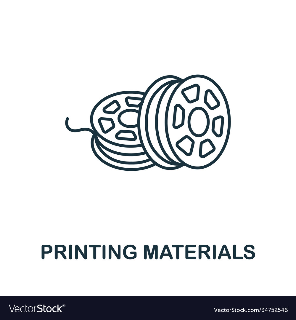Printing materials icon from 3d Royalty Free Vector Image