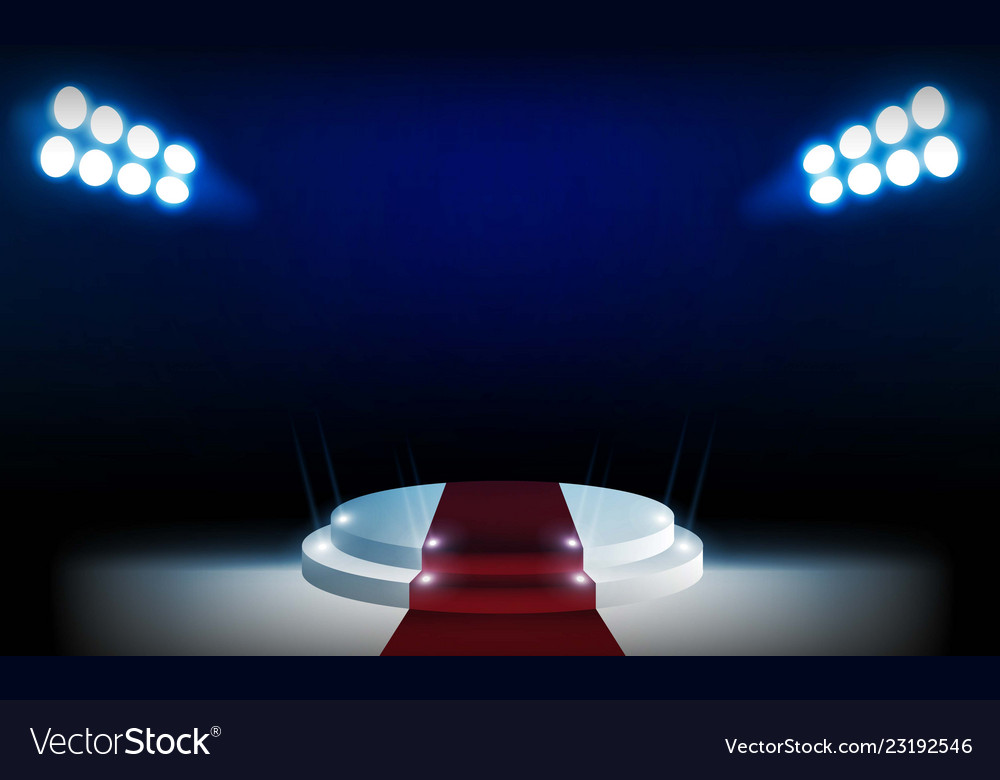 Stage on background and spotlight illumination