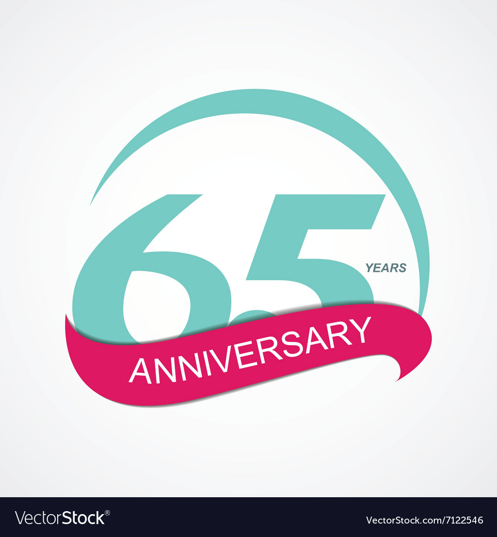 Template logo 65 anniversary Royalty Free Vector Image