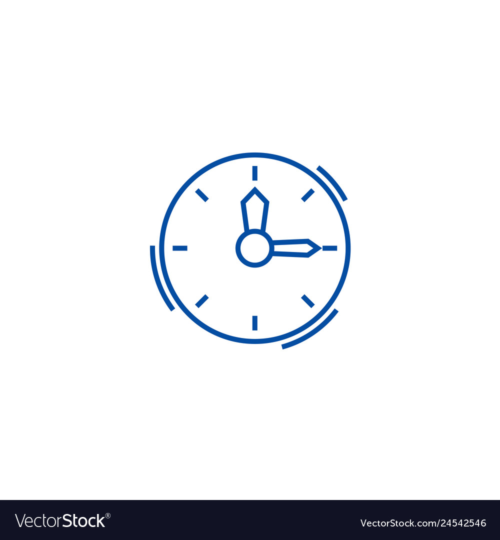 Timeclock line icon concept flat Royalty Free Vector Image