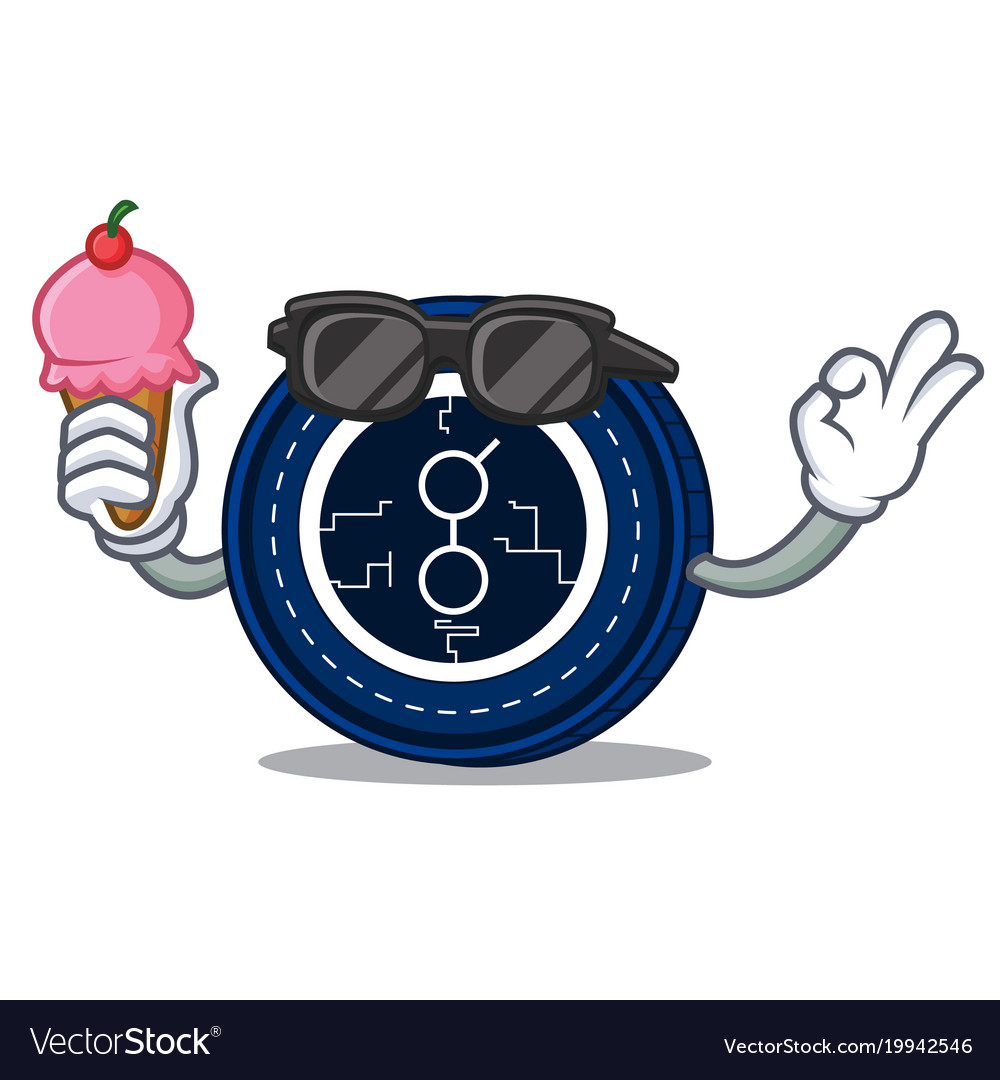 With ice cream golem coin character cartoon Vector Image